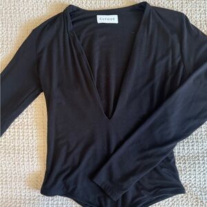 Clyque Deep V-Neck Bodysuit